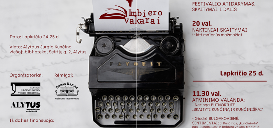 X „Imbiero vakarai“ – išsiilgtoji trumposios prozos šventė jau greita