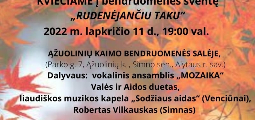 Ažuolinių kaimo bendruomenės šventė "Rudenėjančiu taku"