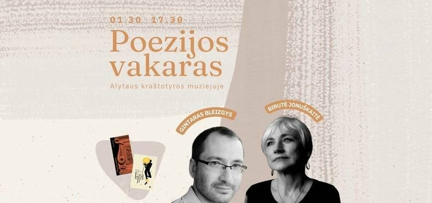 Poezijos vakaras su Birute Jonuškaite ir Gintaru Bleizgiu