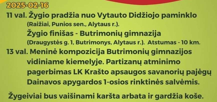 Butrimoniškiai kviečia vasario 16-ąją švęsti kartu!