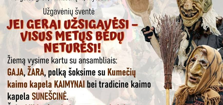 Užgavėnių šventė „Jei gerai užsigavėsi – visus metus bėdų neturėsi!“ Miklusėnuose