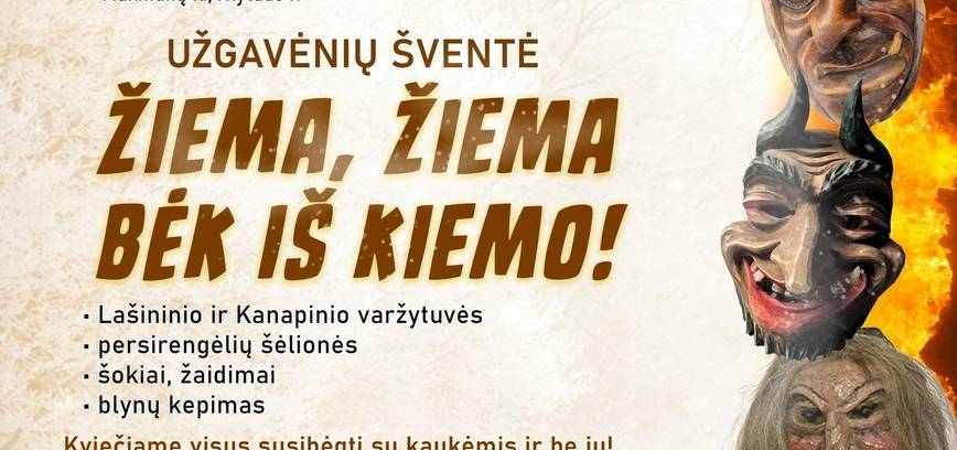 Užgavėnių šventė „Žiema, žiema bėk iš kiemo!“ Makniūnuose