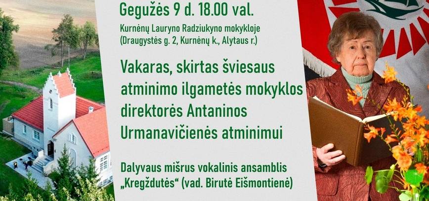 Vakaras, skirtas šviesaus atminimo ilgametės mokyklos direktorės Antaninos Urbanavičienės atminimui