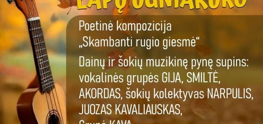 Rudeniškas vakaras- susibūrimas '' Prie krintančių lapų ugniakuro