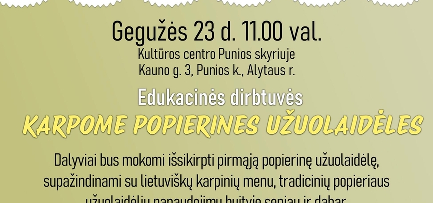 Karpome popierines užuolaidėles