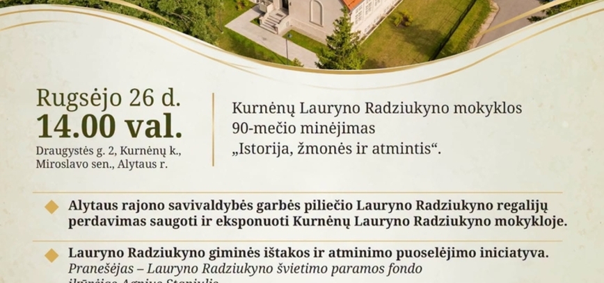 Kurnėnų Lauryno Radziukyno mokyklai 90 metų