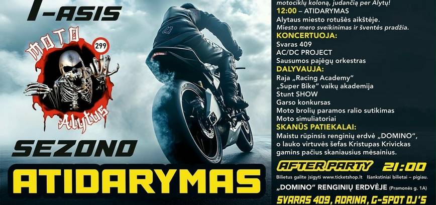 Gegužės 10 d. Alytuje - 1-asis moto sezono atidarymas!