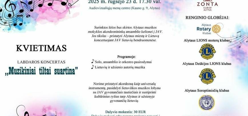 Labdaros koncertas ,,Muzikiniai tiltai suartina''