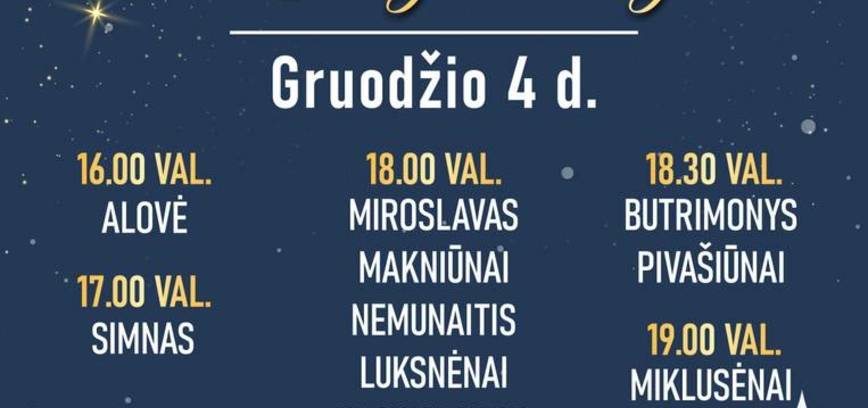 Kalėdų eglutės įžiebimas Pivašiūnuose