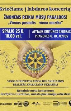Kviečia į labdaros koncertą-premjerą „Vienas pasaulis, viena muzika“