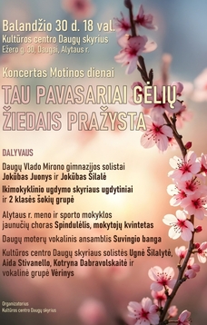 Tau pavasariai gėlių žiedais pražysta