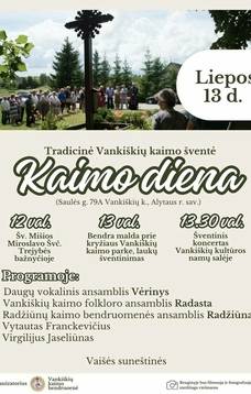 Kviečia tradicinė Vankiškių kaimo šventė „Kaimo diena“