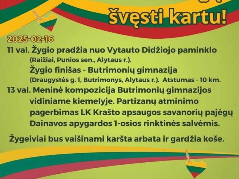 Butrimoniškiai kviečia vasario 16-ąją švęsti kartu!