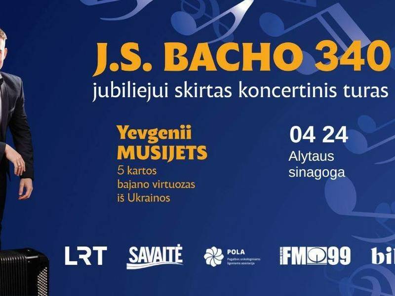 J.S. Bacho 340 jubiliejui skirtas koncertas – bajano virtuozas iš Ukrainos Yevgenii Musijets