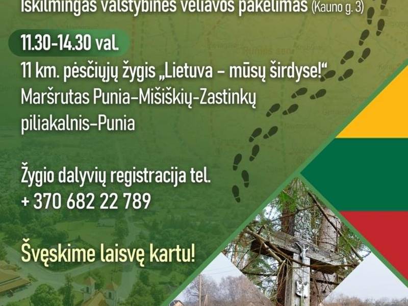 Kovo 11-oji – Lietuvos nepriklausomybės atkūrimo diena Punioje