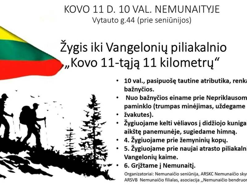 Žygis iki Vangelonių piliakalnio „Kovo 11-ąją 11 kilometrų“