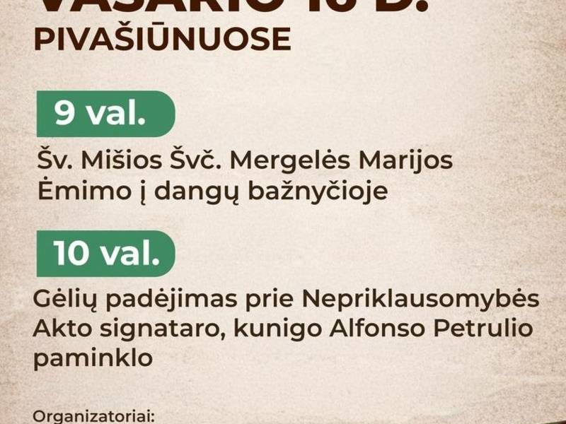 Vasario 16 d. Pivašiūnuose