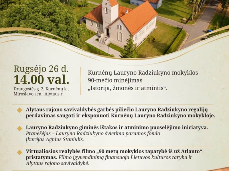 Kurnėnų Lauryno Radziukyno mokyklai 90 metų