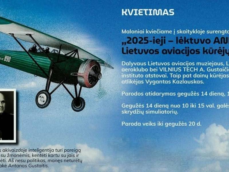 Parodą „2025-ieji – lėktuvo ANBO ir Lietuvos aviacijos kūrėjų metai“