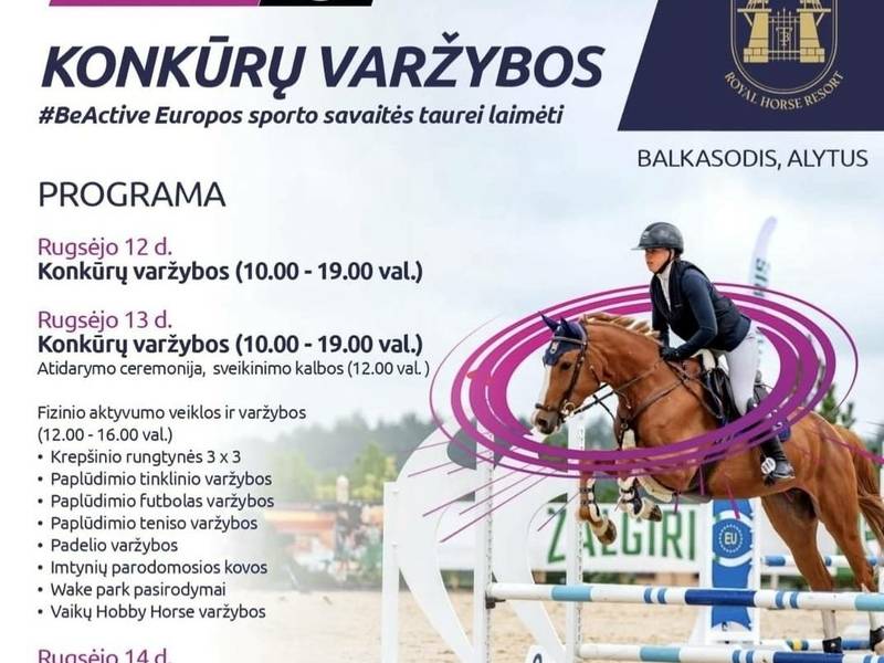 Konkūrų varžybos #BeActive Europos sporto savaitės taurei laimėti