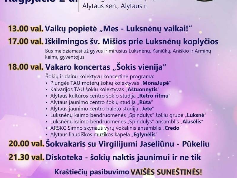 Luksnėnų kaimo šventė ,,Šokis vienija 2025''