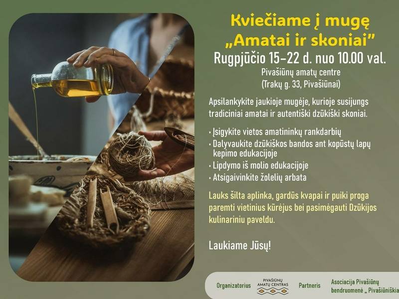 Kviečiame į mugę ,,Amatai ir skoniai''