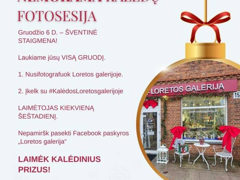 Nemokama Kalėdų fotosesija Loretos galerijoje