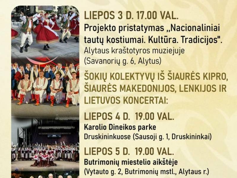 Tarptautinis liaudies šokių festivalis „Tautų kultūros medis“ užsuks ir į Alytaus kraštotyros muziejų