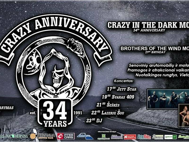 „Crazy in the Dark MC“ švęs savo 34-ąjį jubiliejų.