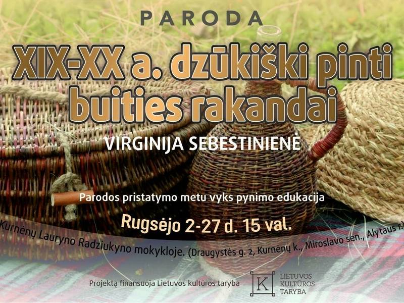 Paroda XIX-XX a. dzūkiški pinti buities rakandai