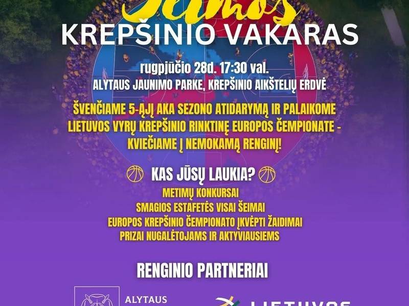 Šeimos krepšinio vakaras – iššūkis dideliems ir mažiems!